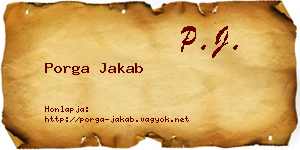 Porga Jakab névjegykártya